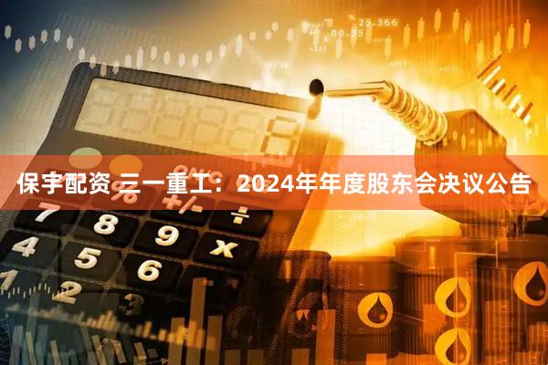 保宇配资 三一重工：2024年年度股东会决议公告