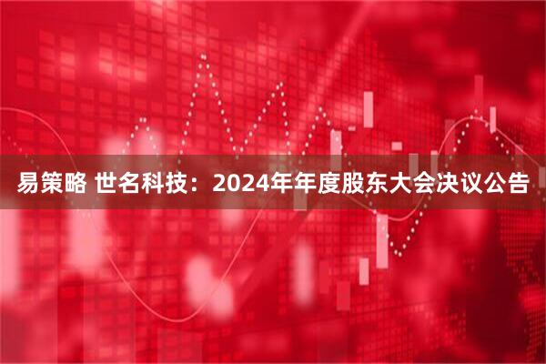 易策略 世名科技：2024年年度股东大会决议公告
